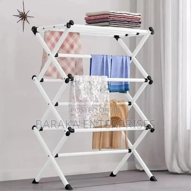 *Simple Retractable Drying Rack Drying Clothes Rack Three-Layer - thumbnail 7