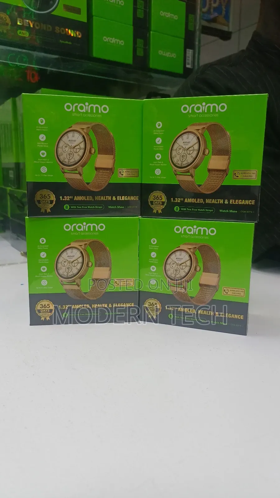 Oraimo Watch Muse 1.32” Amoled Ip68 Smart Watch Osw- 831n