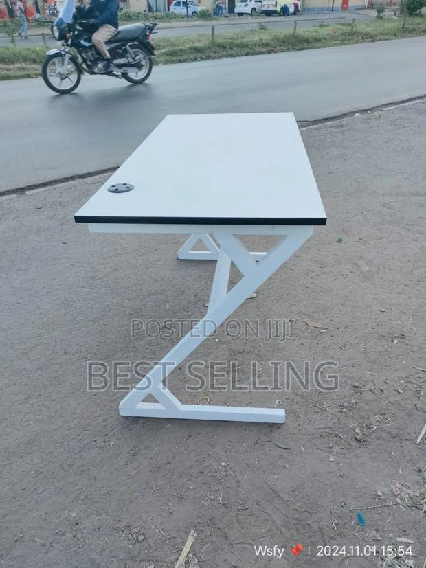 Modernized 1.2m All White Metallic Office Desk