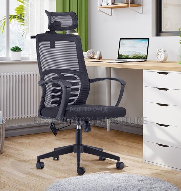 Office Chair; Modern Mesh Fabric High Back Ergonomic Office Chair - thumbnail 4