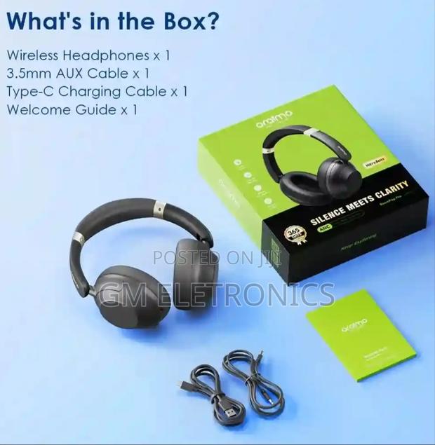 Oraimo Boompop Pro Active Noise Cancellation Over-Ear Headphones-82hrs - thumbnail 3