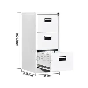 Office Cabinet : 3-Drawer Vertical Office Stainless Steel Cabinet