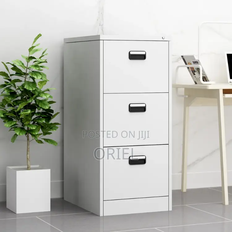 Office Cabinet : 3-Drawer Vertical Office Stainless Steel Cabinet