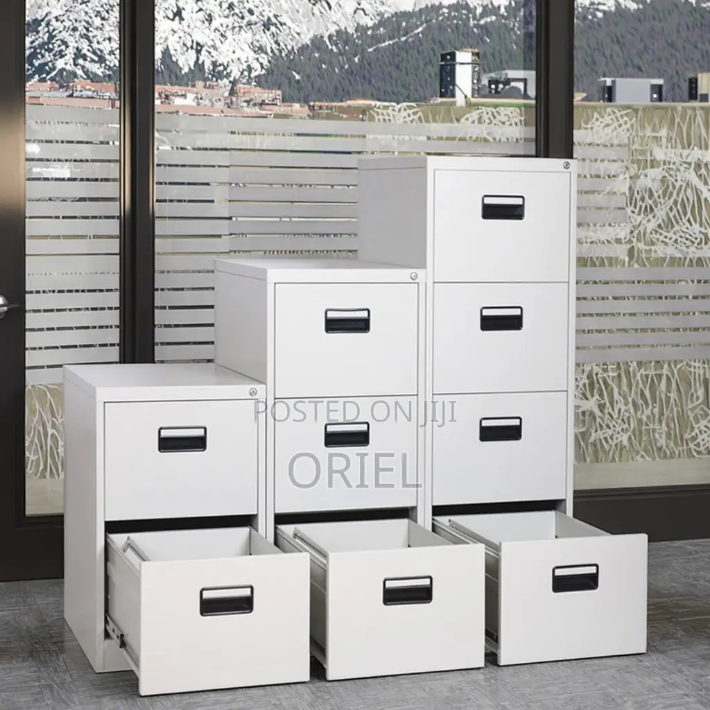 Office Cabinet : 3-Drawer Vertical Office Stainless Steel Cabinet
