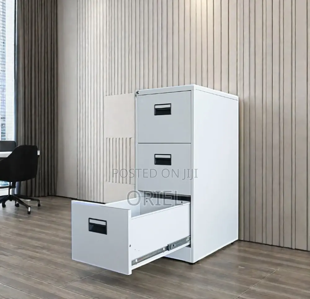 Office Cabinet : 3-Drawer Vertical Office Stainless Steel Cabinet