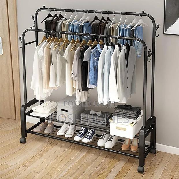 Advanced Double Layer Garment Rack Floor Standing