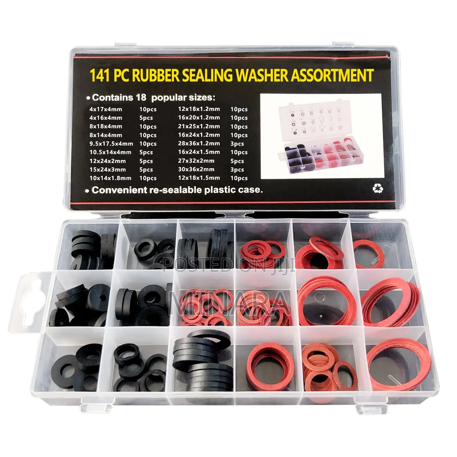 141 Pcs, O-Rings Seal Washers, Flat Round Rubber and Fiber Gaskets