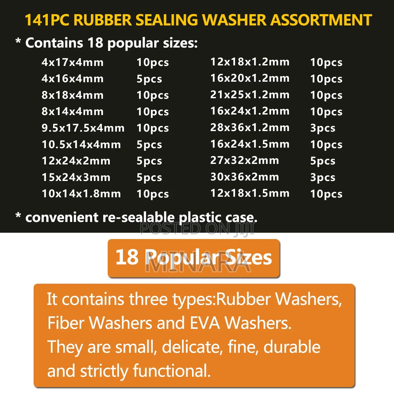 141 Pcs, O-Rings Seal Washers, Flat Round Rubber and Fiber Gaskets