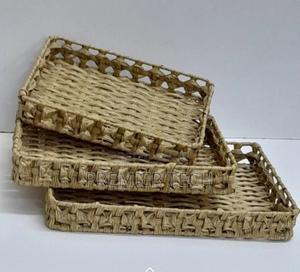 3 in 1 Handmade Rattan Deco Style and Trays - thumbnail 2