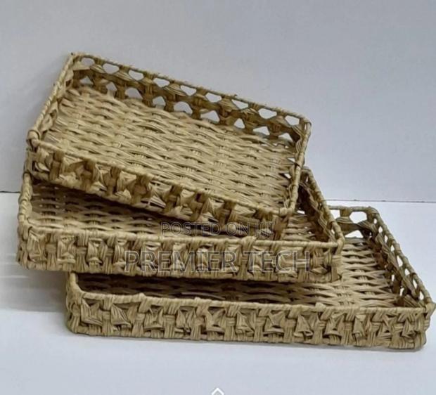 3 in 1 Handmade Rattan Deco Style and Trays - main view