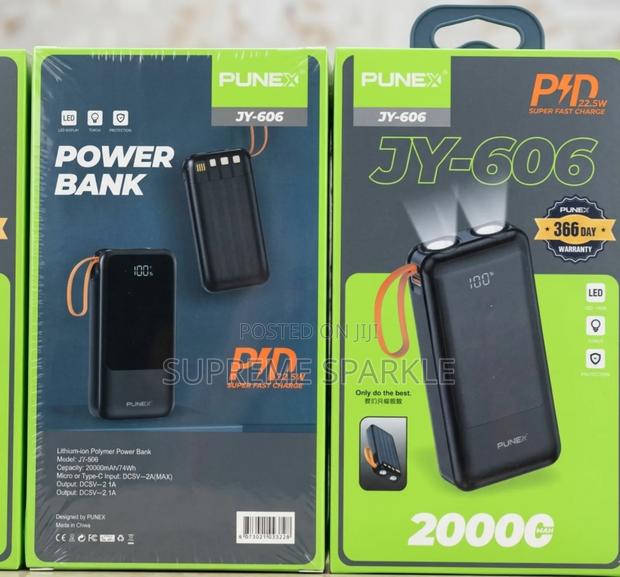 Punex Jy-606 20000mah Powerbank( 3 Cables)