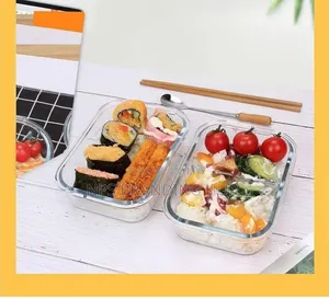 1520ml Large Borosilicate Glass Container Food Storage With Lids Hbc
