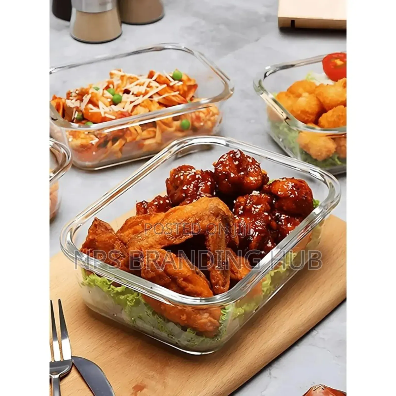 1520ml Large Borosilicate Glass Container Food Storage With Lids Hbc