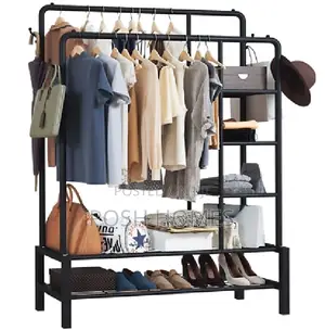 Multifunctional Clothes Rack With Side Storage
