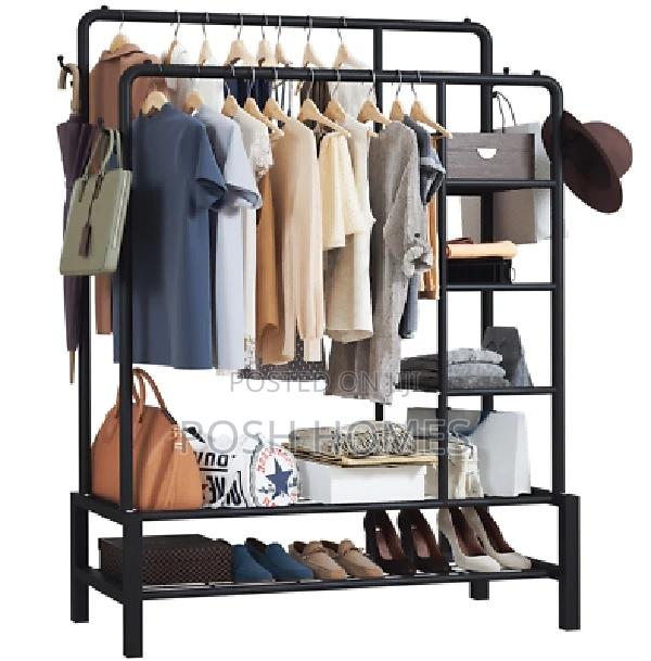 Multifunctional Clothes Rack With Side Storage