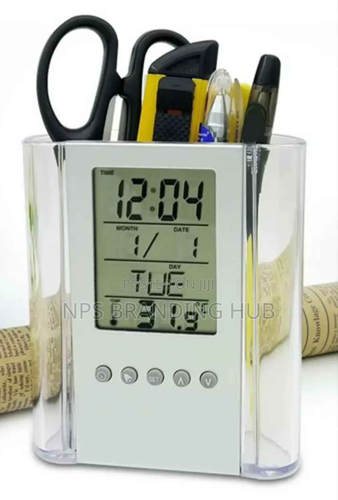 Pen Pencil Holder/Organizer, Digital LCD Desk Pen Holder