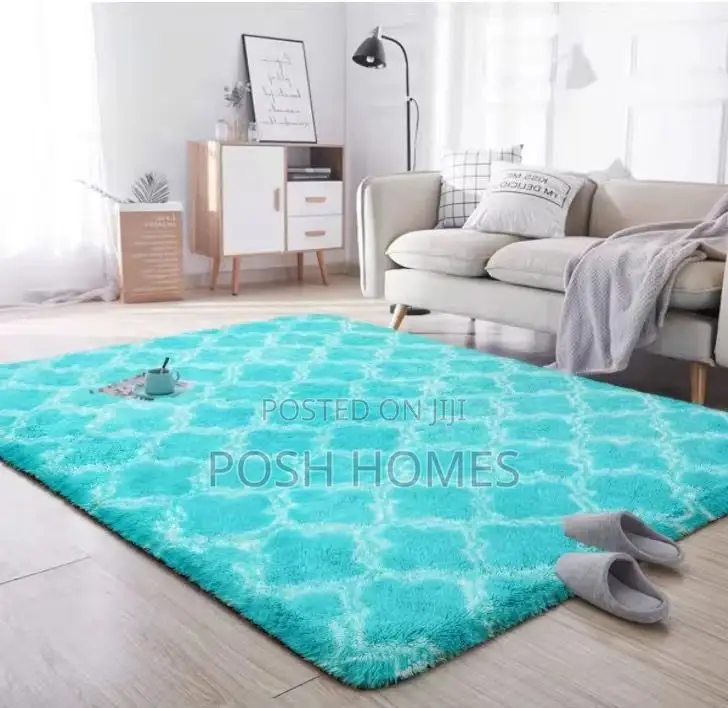 Patched Turquoise Blue Carpets