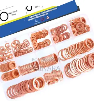 280 Pc, Flat Copper Washers, Seal Rings,12 Sizes M5/6/8/10/12/14/16/20