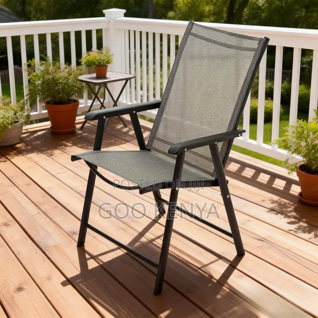 Outdoor Dining Set;4 Seater Foldable Chair Dining Set With Glass Table