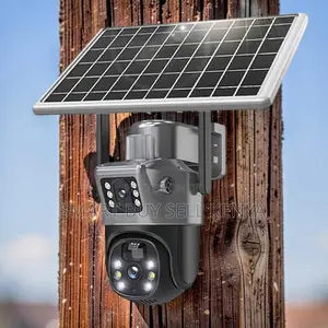 Security Siren Alarm 12mp 4g PTZ Rotating Dual Lens Solar Camera