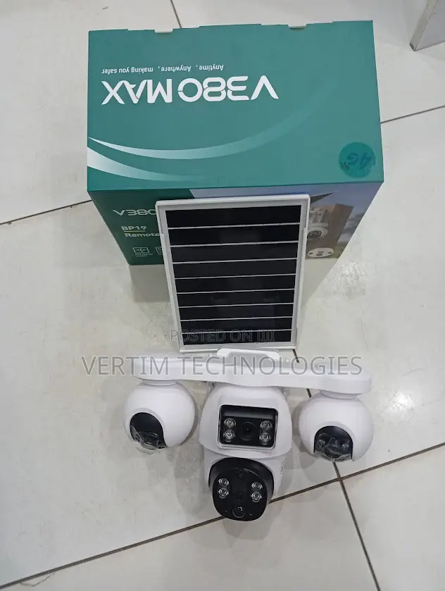 V380pro 4 Lens Solar Outdoor Camera Pan-Tilt Function