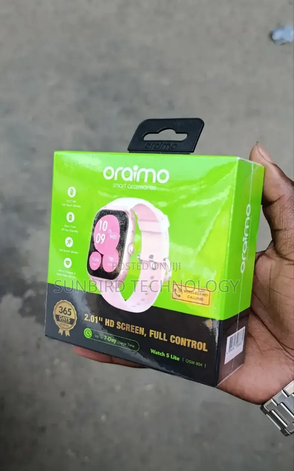 Oraimo Watch 5lite Pink 2.01" Hd Screen,Full Control Osw-804