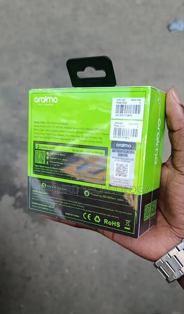 Oraimo Watch 5lite Pink 2.01" Hd Screen,Full Control Osw-804 - thumbnail 3