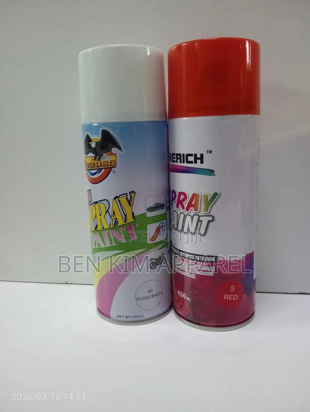 450ml Spray Canister Paints, Gold, Silver, Matte Black, Gloss White - thumbnail 2