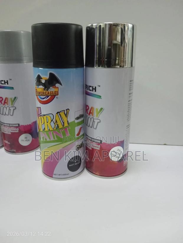 450ml Spray Canister Paints, Gold, Silver, Matte Black, Gloss White - thumbnail 4