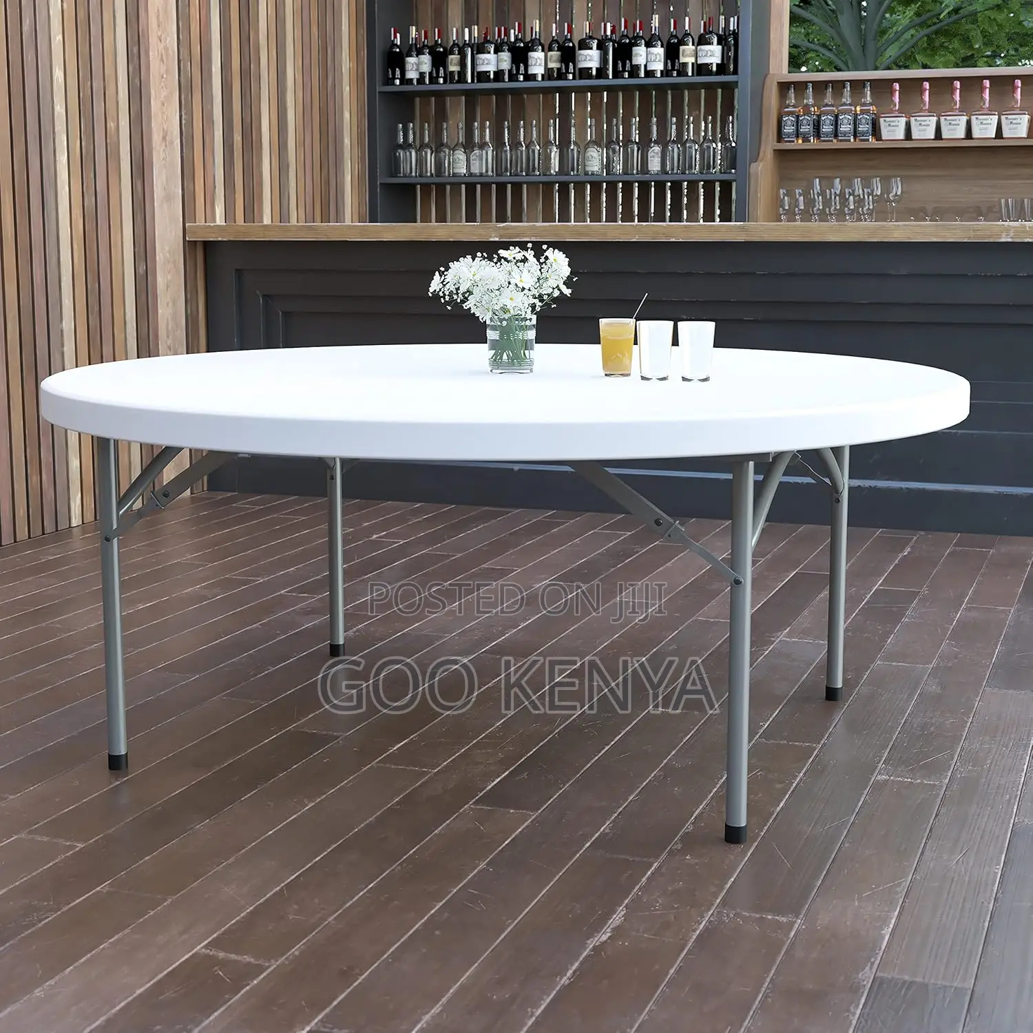 Outdoor Table; Modern White Plastic Folding Rectangular Table For Home