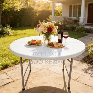 Outdoor Table; Modern White Plastic Folding Rectangular Table For Home