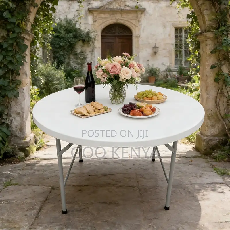 Outdoor Table; Modern White Plastic Folding Rectangular Table For Home