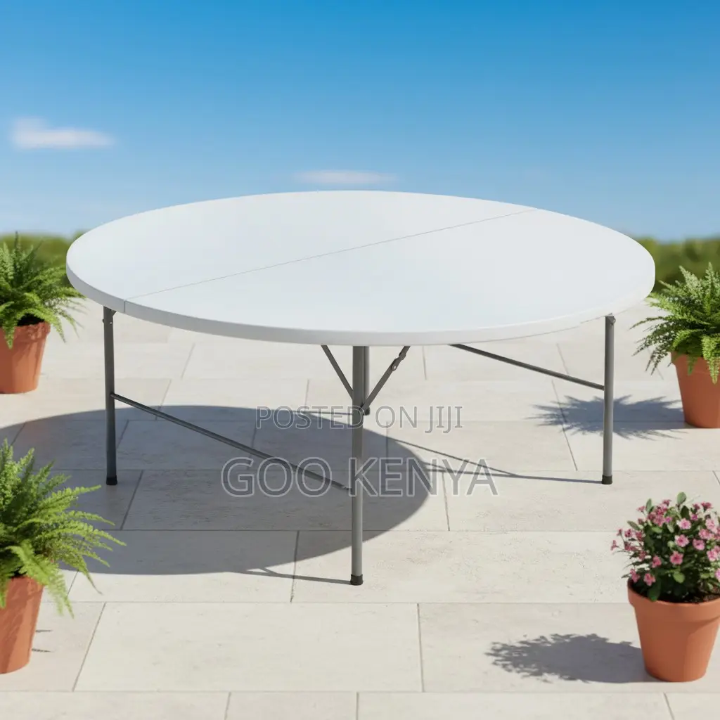 Outdoor Table; Modern White Plastic Folding Rectangular Table For Home