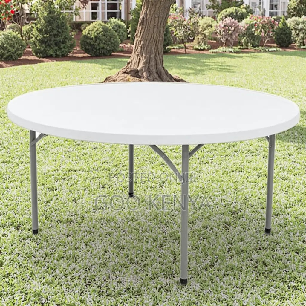 Outdoor Table; Modern White Plastic Folding Rectangular Table For Home