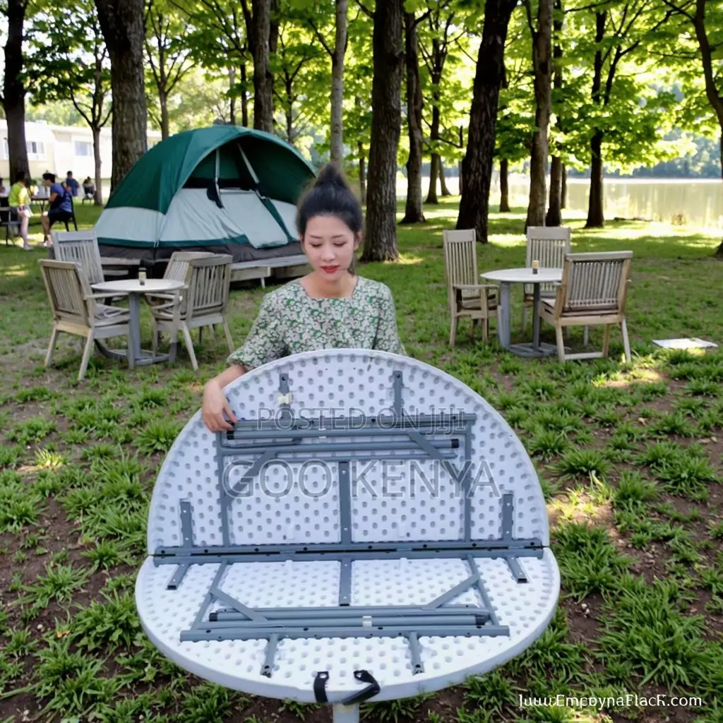 Outdoor Table; Modern White Plastic Folding Rectangular Table For Home