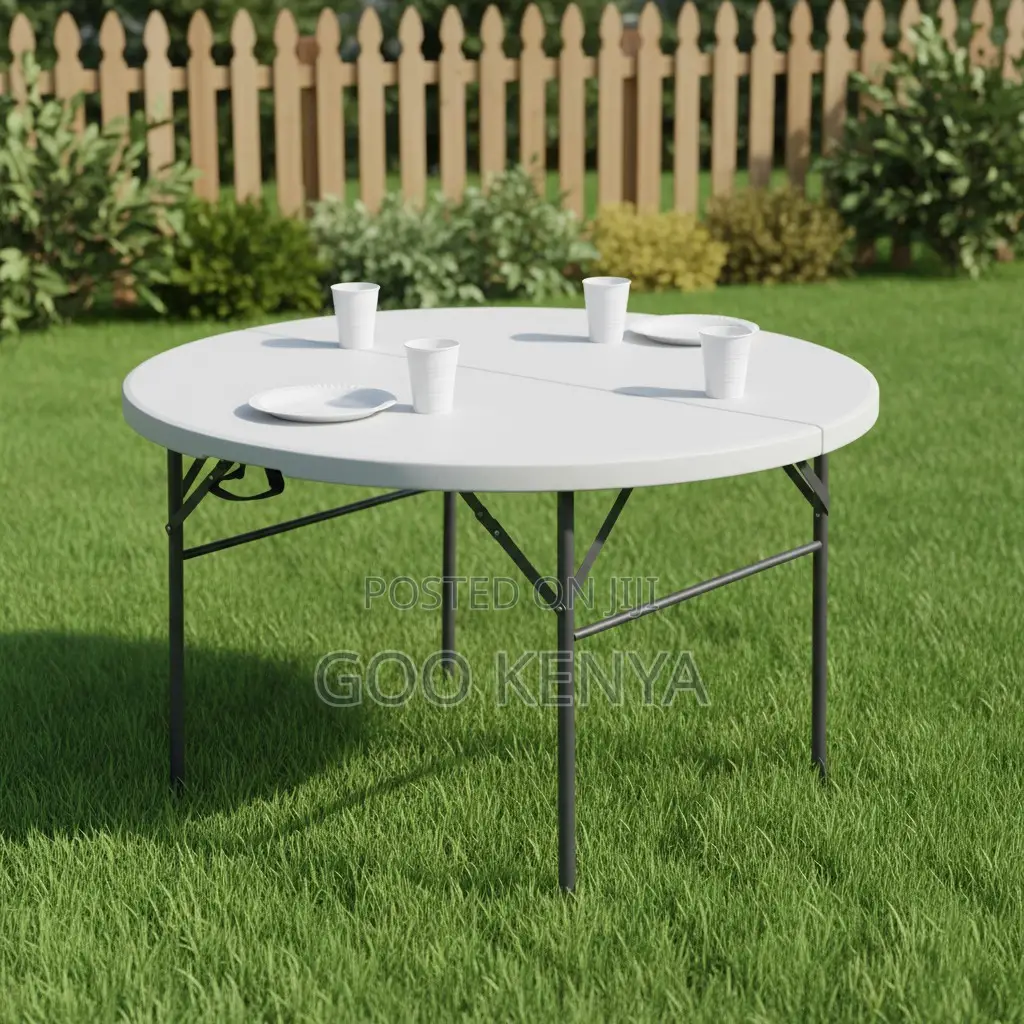 Outdoor Table; Modern White Plastic Folding Rectangular Table For Home