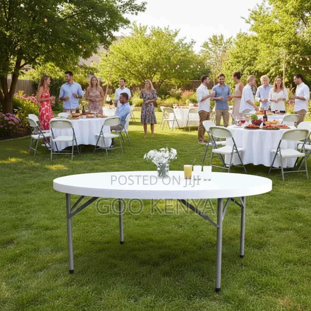 Outdoor Table; Modern White Plastic Folding Rectangular Table For Home
