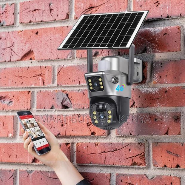 Large Solar Panel 12mp 4g PTZ Rotating Dual Lens Solar Camera - main view