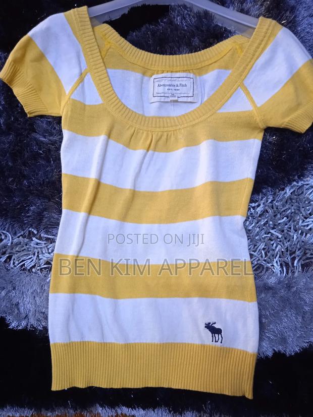 Abercrombie and Fitch Women Wide Neck Sweater Top Cotton Medium