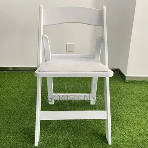 Outdoor Chair;Durable White Folding Chair With Comfortable Padded Seat