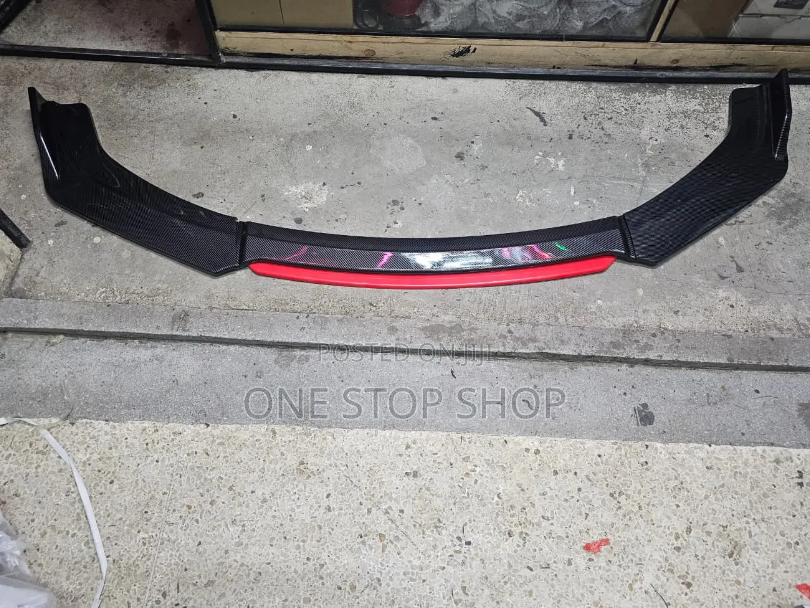Carbon Black Front Lip With Red Extension