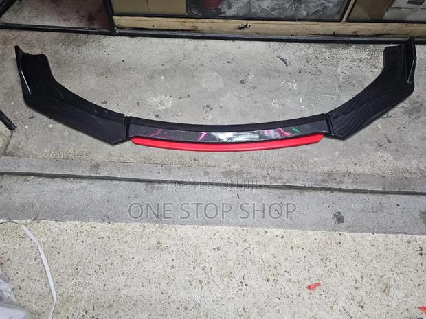 Carbon Black Front Lip With Red Extension