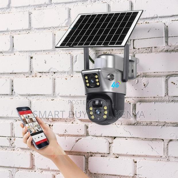 Solar Powered Operation 12mp 4g PTZ Rotating Dual Lens Solar Camera