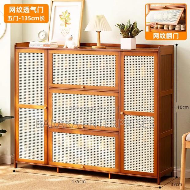 26 Pairs Wooden Bamboo Shoe Cabinet