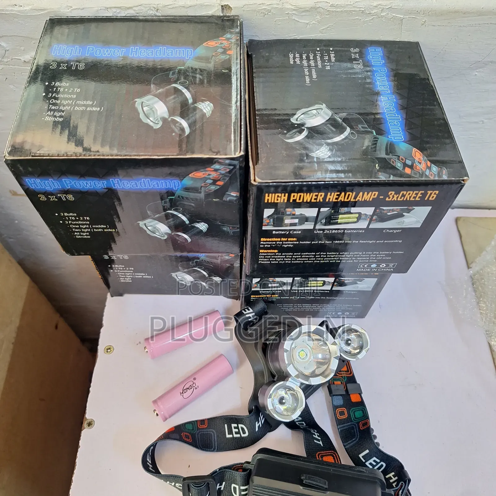 3 Lamps Camping Headlight Rechargeable Led Headlamp/Flashlight.