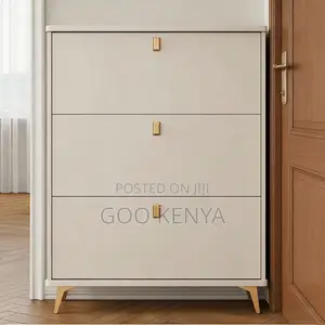 Bedroom Shoe Cabinet; Ultra-thin Shoe Cabinet With Integrated Buckets