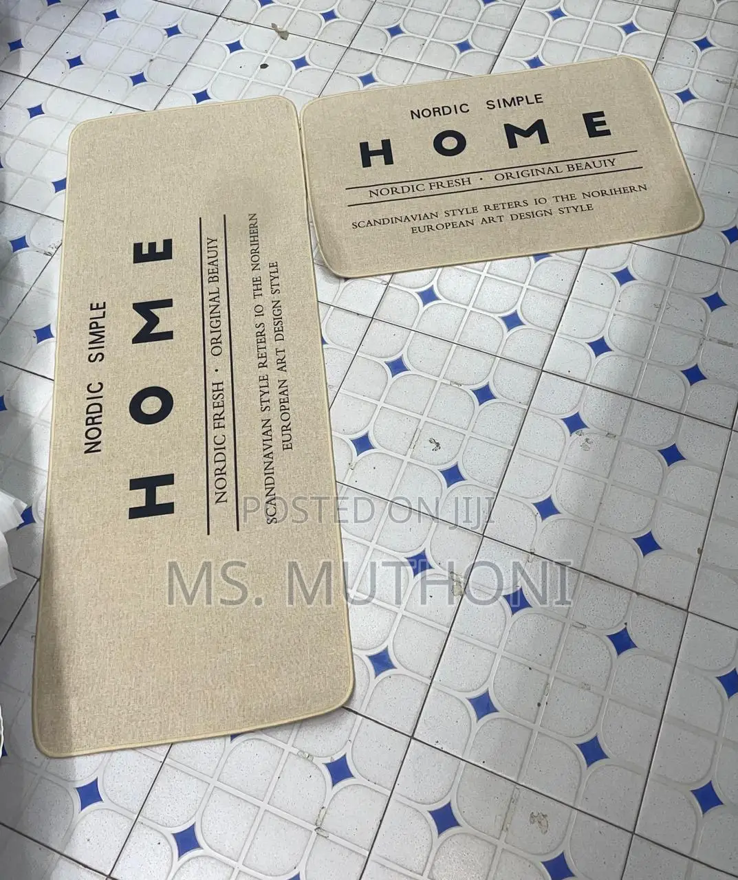 2pcs Binded Heavy Duty Kitchen Mats With Rubber Non-Slip Underside