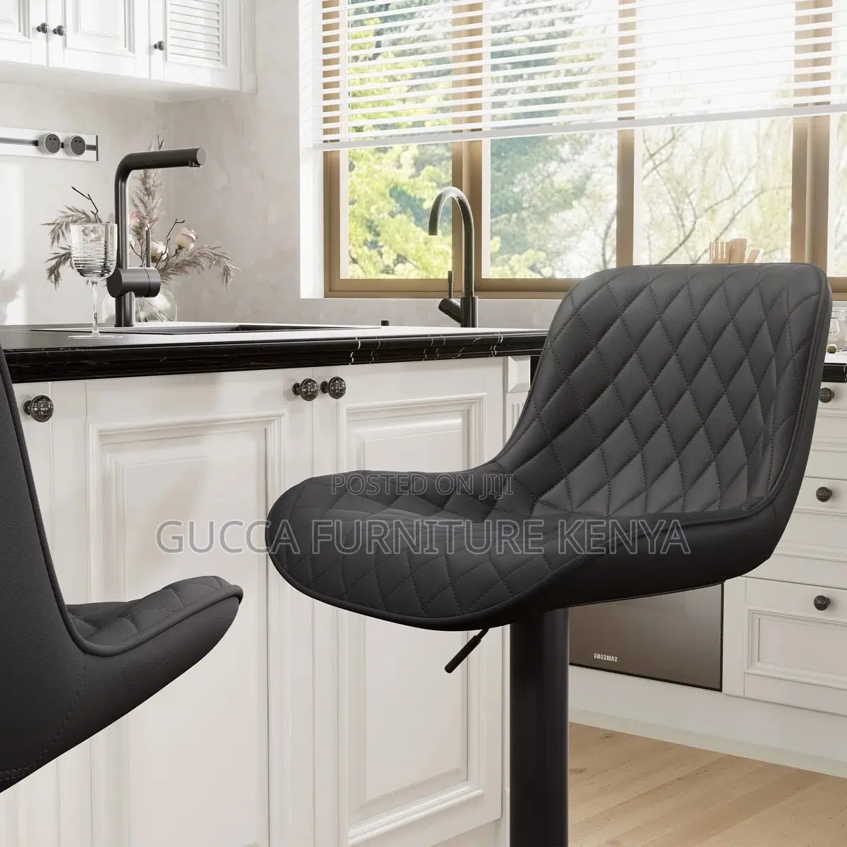Adjustable Leather Home Office Counter Barstool