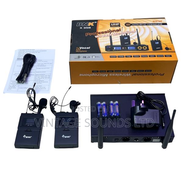 Go Hands-Free! Rugged Metal BNK X35b Uhf Dual Wireless Mic Set .