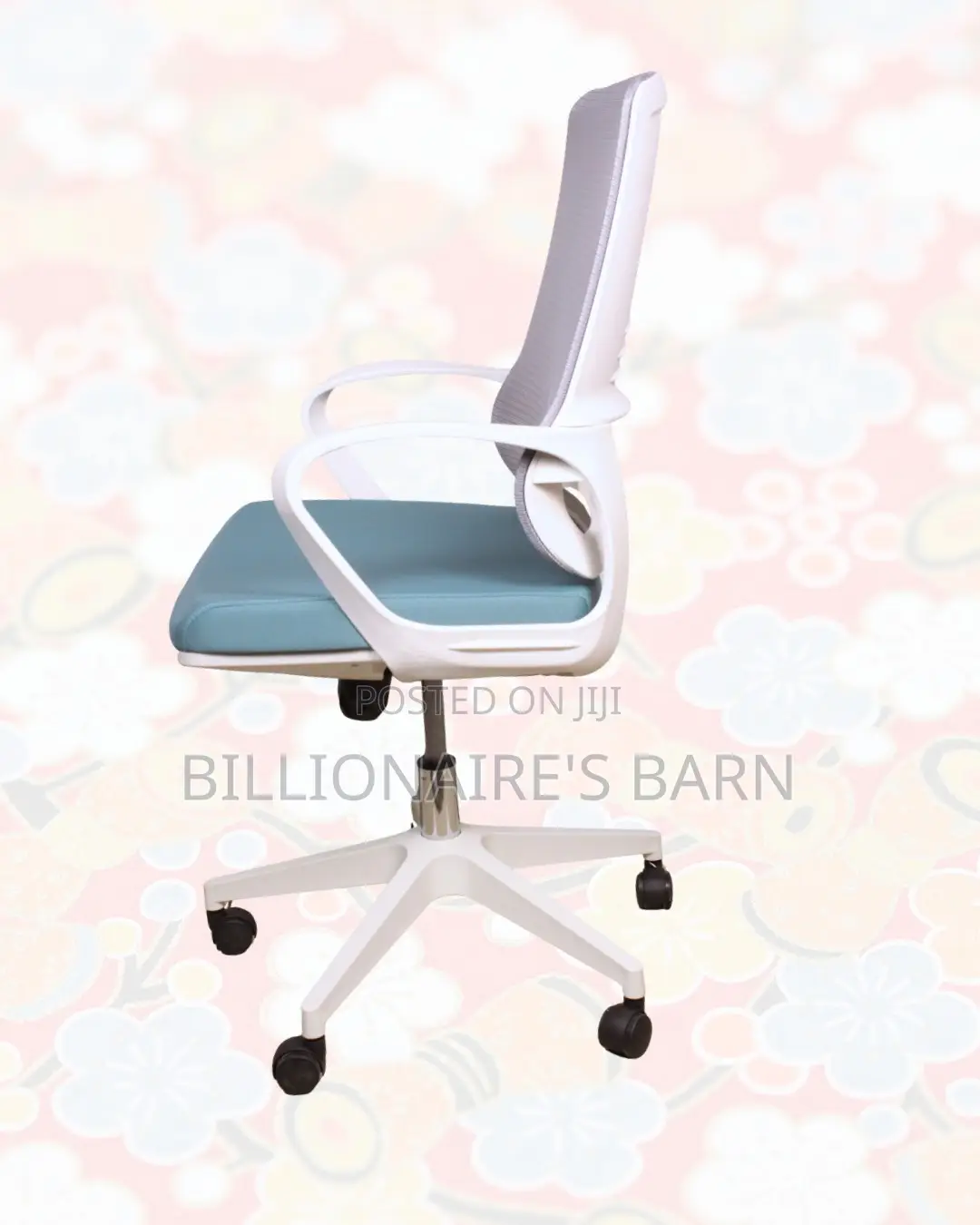 White Ergonomic Mesh Office Chair Mid Back Lumbar Support Ergonomic
